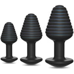 Silicone Threaded Anal Plug With Flared Base Three-Piece Male Anal Plug Set Female Adult Sex Toy
