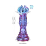 8.7-Inch Colorful Monster Silicone Dildo for Advanced Players with Strong Suction Cup
