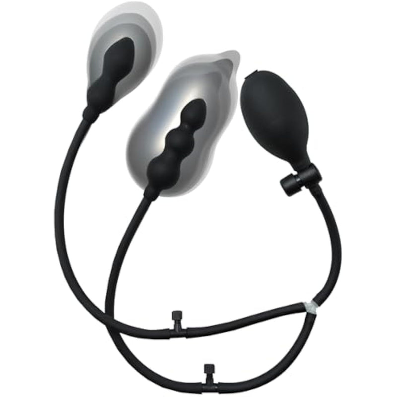 Inflatable Anal Plug Sex Toys With 2 Anal Balls Silicone Butt Plug Anal Toys Butt Expand Trainer Anal Dildos For Women Men Couples Anal Training Anal Sex Toy Anal Pump Dildo