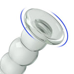 Anal Beads 8.26inch Glas Dildo with 10 Ball Glas Anal Butt Plug with Safe Base, Prostate Massage Anal Dilator Trainer Sex Toy for Man Woman Masturbation