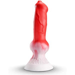 8.46" Beginner Dog Knot Big Dildo, Realistic Silicone Monster Dildo With Strong Suction Cup, Fantasy Animal Creature Huge Red Dildos, Wolf Penis Anal Plug Sex Toy For Women Men Couple Play Game