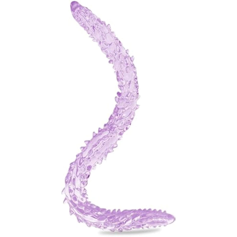 15.35 Inch Double-Ended Dildos,Realistic Flexible Crystal G Spot Dildo With Particles Double Sided Dildos Sex Toys For Women,Men,Purple