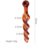 Glass Spiral Dildo, Glass Threaded Massage Stick Butt Plug, Glass Plug Crystal Dildo, Dilator Anus, Butt Plug Glass, Clear Dildo, Sm Adult Couples Anal Plug Masturbation Toy
