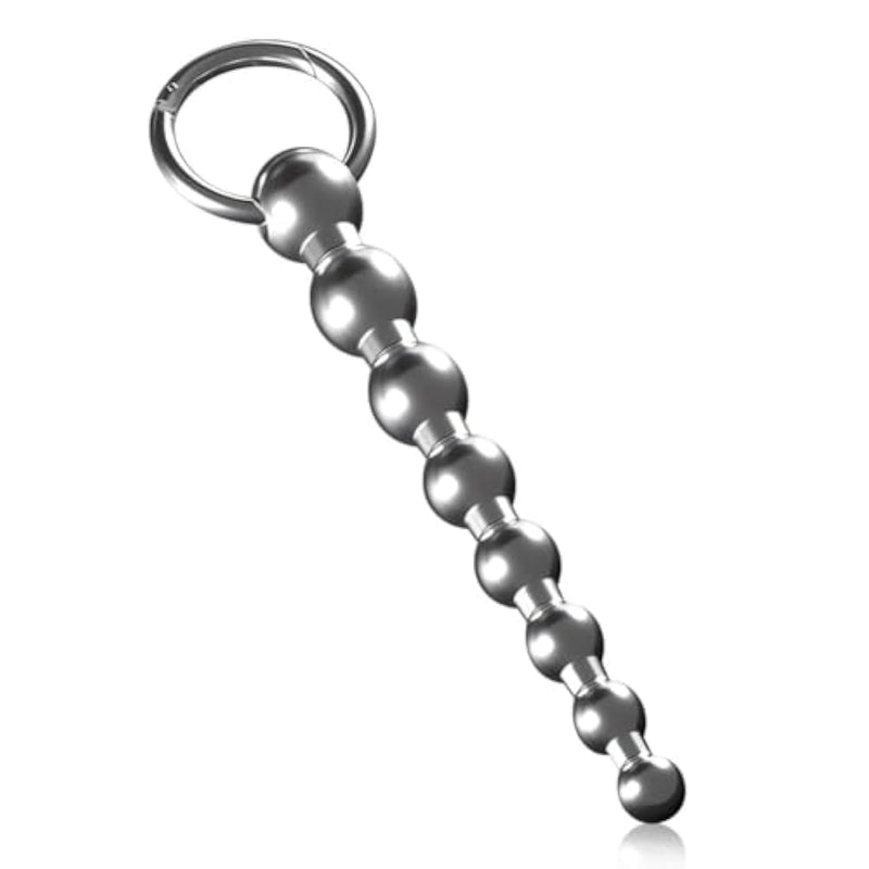 Penis Plug Stainless Steel Urethra Sound Multi Bead Urethral Plug Claspable O-Ring Urethral Dilator Sex Toys For Male Masturbation (5.66’’)