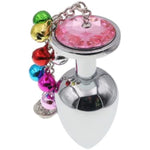 Luxury Stainless Steel Anal Trainer Butt Plug S&M Adult Small Bell Anal Plug Woman Men Sex Gifts Things(Pink,M)