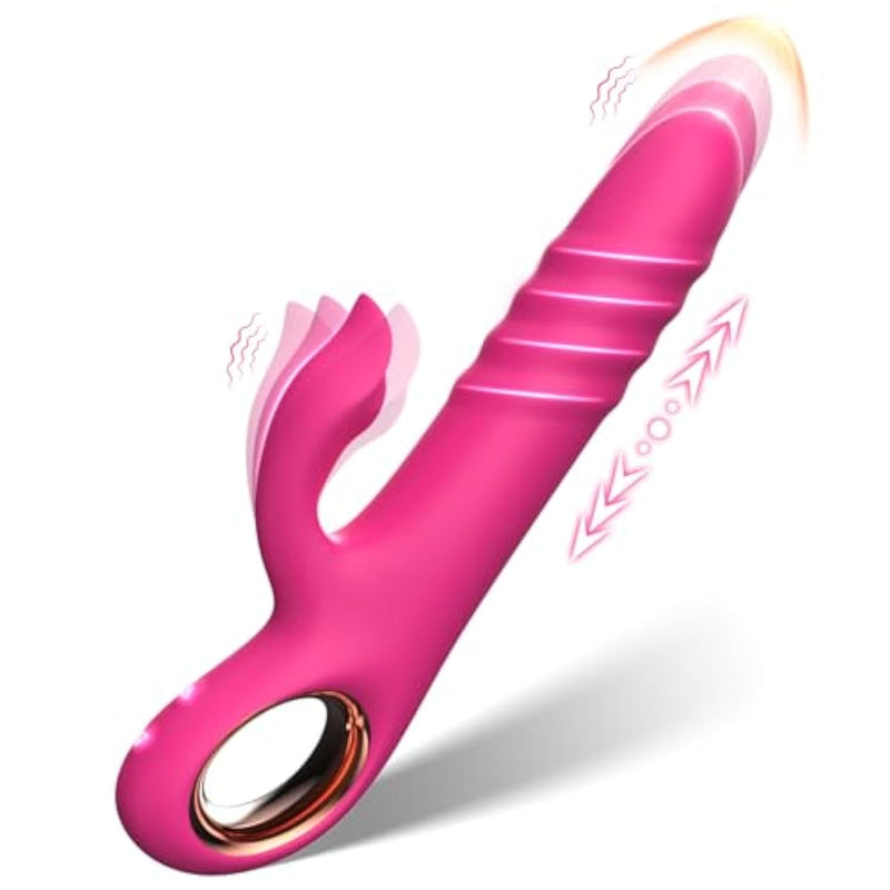 Thrusting Vibrator Sex Toys - G Spot Dildo Vibrators With 10 Powerful Vibration 10 Thrust Modes, Rabbit Dildos Silicone Waterproof Clitoral Stimulator, Adult Sex Toy For Women