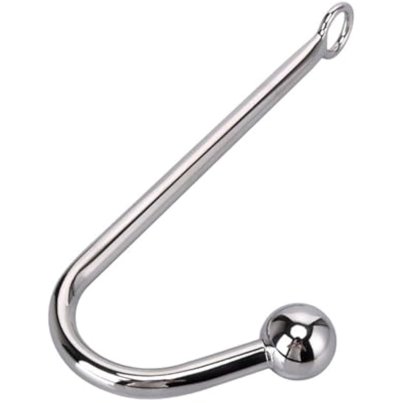 Adults Stainless Steel Sm Single Ball Anal Hook, Portable G-Spot Para Penis Suction Prostate Pussy Sexual Stimulation Training Sex Toy For Women Female Men Male Unisex Tail (Small)