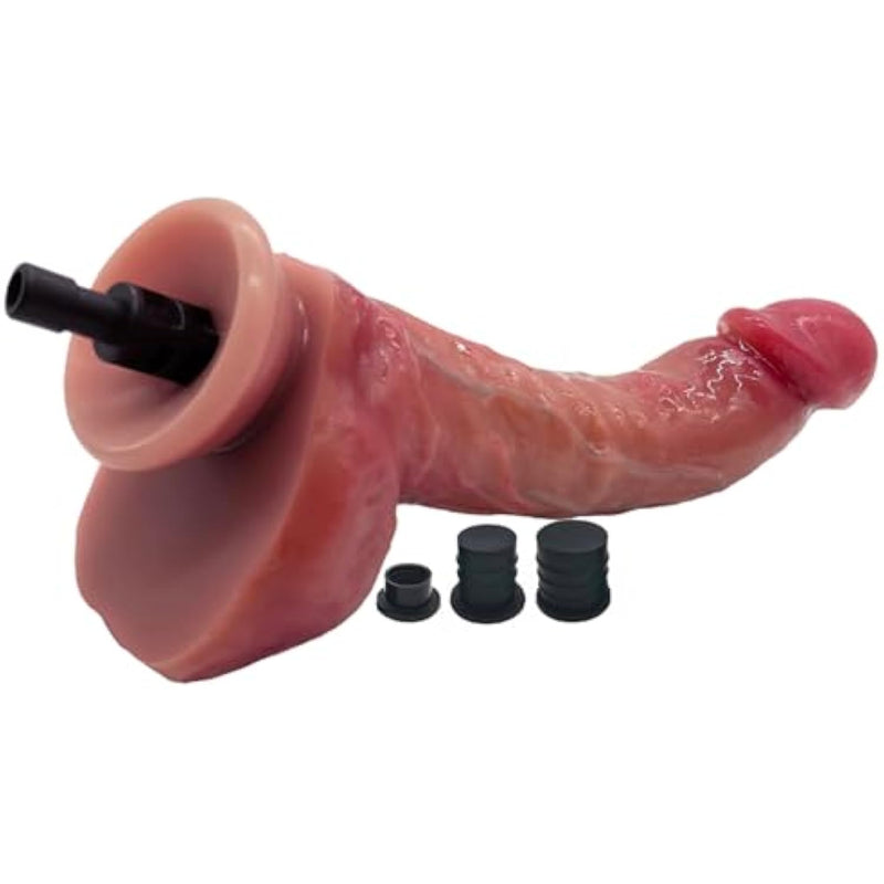 8.6" Curved Realistic Dildo For Massage Gun Thrusting Liquid Silicone Dildo G-Spot Orgasm Big Dick Wand Lifelike Penis For Vagina & Anal Play(Brown)