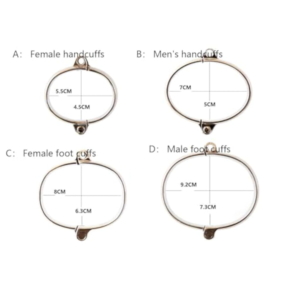 Metal Bondage Handcuffs Footcuffs Restraint Bondage Oval Cuffs With ...