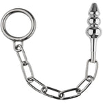 Anal Butt Plug Inserting Toys Metal Chain With Penile Ring Cock Ring Clitoral G-Spot Stimulator For Couples Anal Training Sets For Beginners Prostate Massager Advanced Players