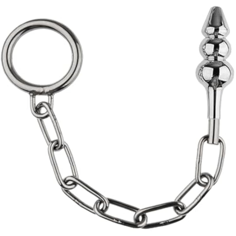 Anal Butt Plug Inserting Toys Metal Chain With Penile Ring Cock Ring Clitoral G-Spot Stimulator For Couples Anal Training Sets For Beginners Prostate Massager Advanced Players
