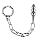 Anal Butt Plug Inserting Toys Metal Chain With Penile Ring Cock Ring Anal Training Sets For Beginners Prostate Massager Advanced Players Clitoral G-Spot Stimulator For Couples