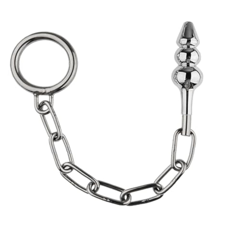 Anal Butt Plug Inserting Toys Metal Chain With Penile Ring Cock Ring Anal Training Sets For Beginners Prostate Massager Advanced Players Clitoral G-Spot Stimulator For Couples