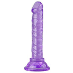 6 Inch Slim Beginner'S Veined Jelly Dildo Black