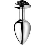 Lynx Aluminum Alloy Black Rose Anal Plug - Smaller