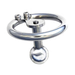 New Inverted Male Chastity Device Negative Cock Cage Lock Stainless Steel Penis Rings (Ring 50Mm, Fk-159)