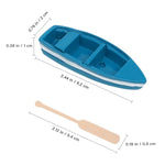 6 Pcs Mini Wooden Rowboat Ornaments with Oars, Nautical Home Decor