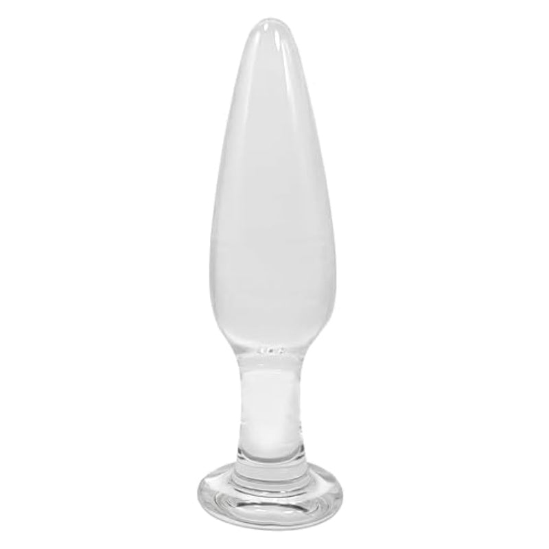 Crystal Glass Anal Butt Plug Sex Toys Clear Glass Anal Plug Anal Expander Training Transparent Butt Plug Anal Trainer For Women Men Couples Tapered Head Anal Trainer Toy Anal Sex Toy (L)