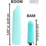 Bam Bullet Vibrator, Rechargeable Waterproof 10 Vibration Mode Adult Sex Toy, Turquoise