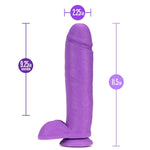 Blush Neo 11.5" Realistic Dildo W/Balls, Dual Density Large Thick Lifelike Soft Penis, Suction Cup, Harness Compatible - G-Spot & Anal Play Firm Cock, Adult Sex Toy For Women, Men, Couple - (Purple)