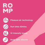 ROMP Shine X Clit Sucker Adult Sex Toys, 10 Powerful Suction Levels, Pink
