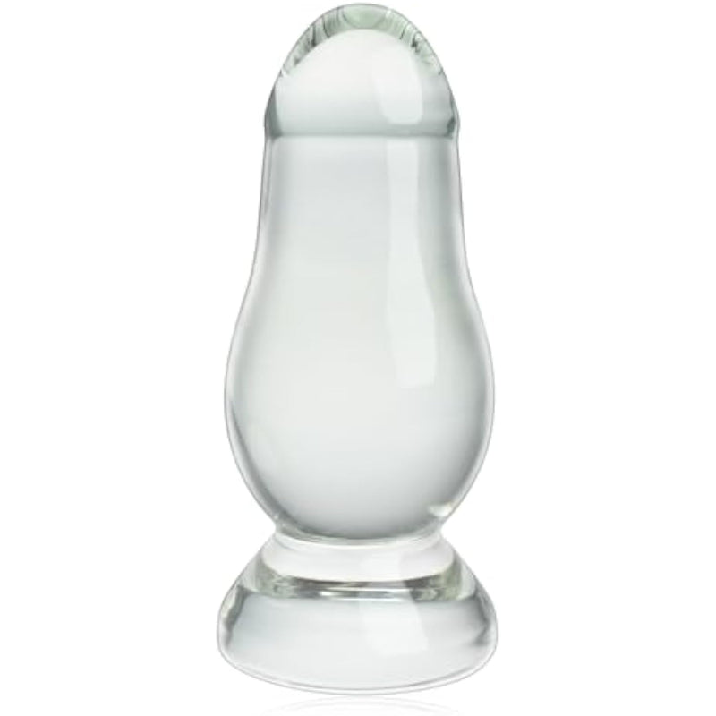Large Glass Butt Plug Anal Sex Toy G Spot Masturbator Prostate Massage Huge Anal Trainer Glass Dildo For Women Men Couple Transparent (M)