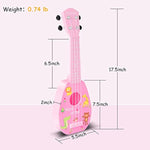17" Kids Toy Guitar For Girls Boys, Mini Toddler Ukulele Guitar With 4 Strings Keep Tones Can Play For 3, 4, 5, 6, 7 Year Old Kids Musical Instruments Educational Toys For Beginner (Pink)