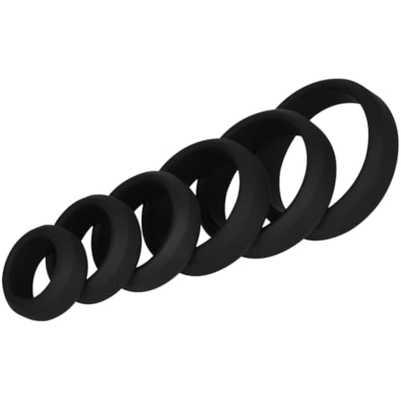 Penis Ring With 6 Different Sizes, Silicone Cock Rings Adult Sex Toys For Men & Couple
