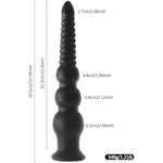 13.19 Inch Anal Beads Opening Trainer With Strong Suction Cup And 3 Knots Balls Black Long Butt Plug Cone Anal Stretcher Prostate Massager Anus Dilator G-Spot Dildo Sex Toy For Women Men Masturbation