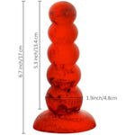 5 Balls Dildo,6.7" Long Anal Beads Vaginal G-Spot Deep Stimulation,Butt Plug With Strong Suction Cup For Male Female,Liquid Silicone Anal Plug Adult Sex Toy,Black&Red