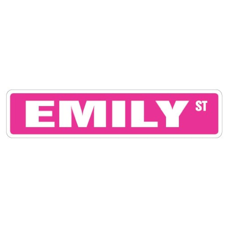 Emily Street Sign Childrens Name Room Sign | Indoor/Outdoor |  18" Wide Plasti