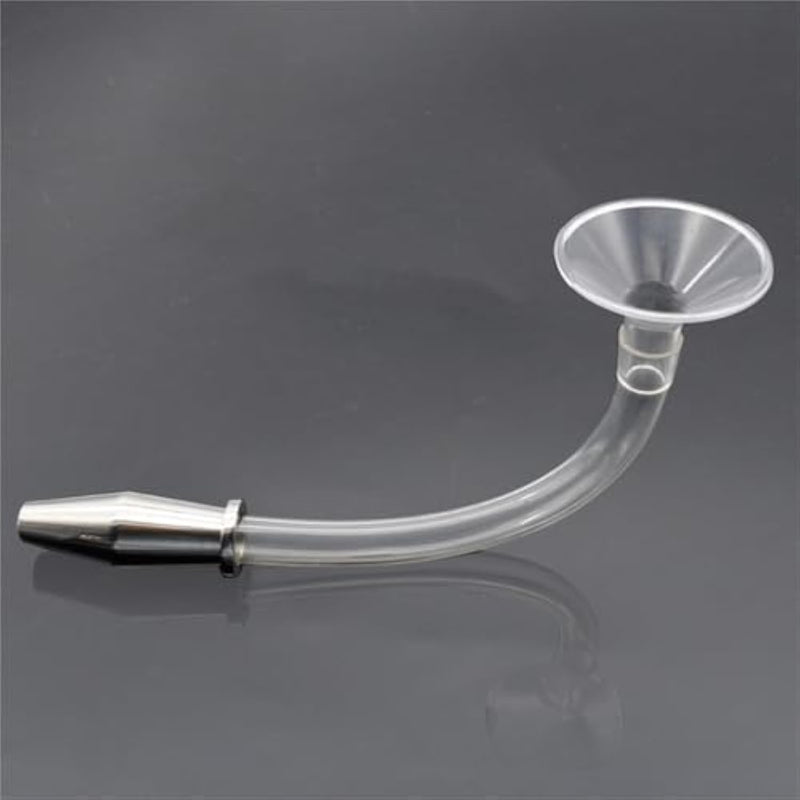 Anal Plug For Men And Women, Stainless Steel Metal Funnel-Shaped Infusion Device, Transparent Hose Anal Plug, Sex Toys