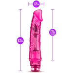 B Yours Vibe #6 - Soft Realistic Multispeed Vibrating Dildo - 9.25 Inch Long - 1.75" Wide - Flexible Shaft Conforms To Your Body - Waterproof Vibrator - Safe Sex Toy - Clear Pink