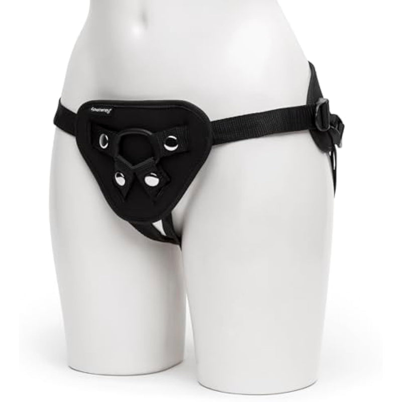 Full Back Strap On Harness - Adjustable Harness For Pegging - Full Back Style Provides Extra Support - Includes 3 O-Rings - Pocket For Bullet Vibrator - Machine Washable - Black