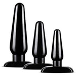 Anal Adventures Basic Plug Kit Set Of 3 Butt Plugs, Sex Toy For Men, Sex Toy For Women, Black