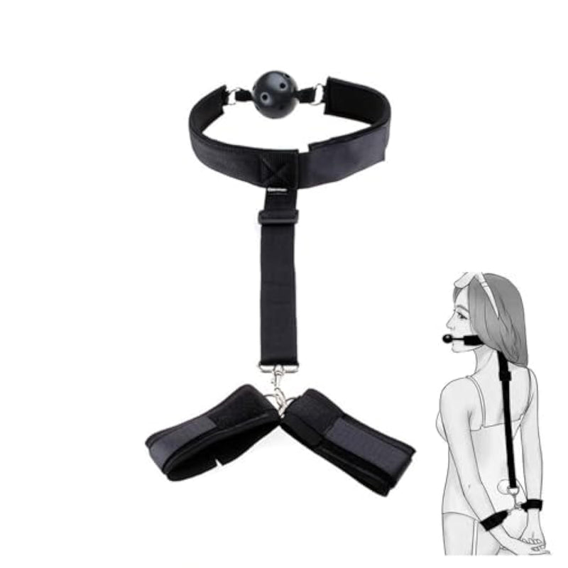 Sexy Mouth Ball Gag, Silicone Mouth Gag For Bed Role Play, Bdsm Gags & Muzzles With Sex Bondage Restraints Straps Cuffs, Sex Toy Accessories For Adults Couples