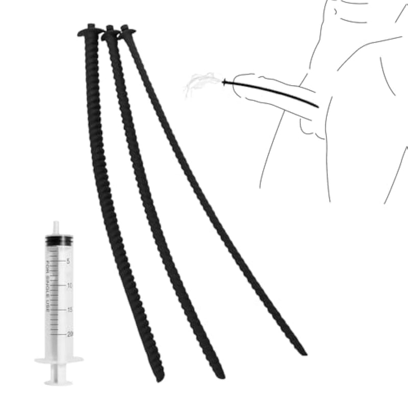 3Pcs Silicone Hollow Urethral Sounds - Male Masturbator Urethral Plug Dilator Adult Sex Toys For Penis Urethral Stimulation Sex Toys Catheters & Sounds Penis Plugs For Urethral Training