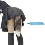 Fox Tail Anal Plug,Stainless Steel Flirting Tool For Sm & Cosplay (18" Blue)