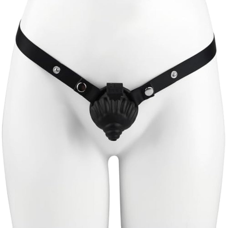 Wear Hollow Chastity Cage With Adjustable Anti-Slip Belt And Key, Penis Cage Set With 4 Different Sized Rings For Men, Male Sm Fetish Bondage Sex Toys (Black)
