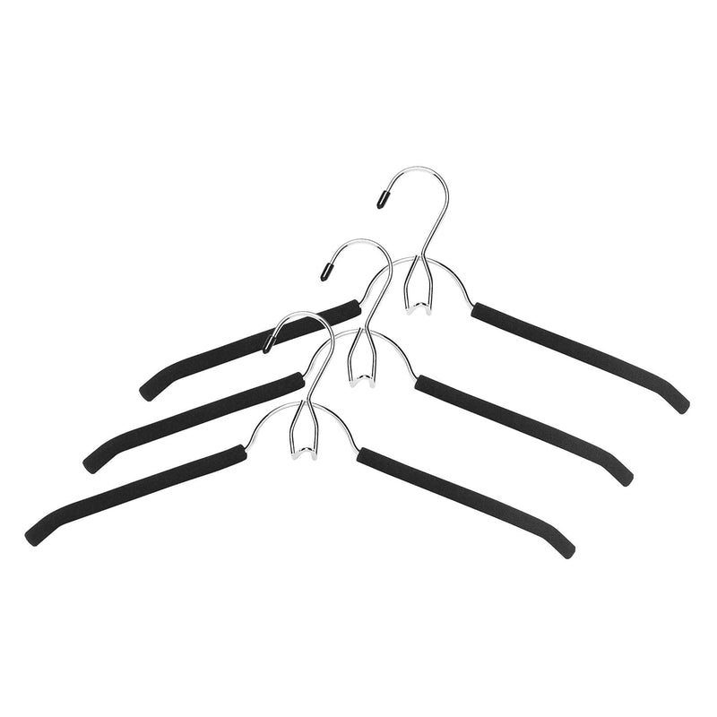 Shirt/Blouse Hangers W/Belt Hook, Chrome / Black