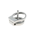 Thickened Stainless Steel Flat Male Chastity Lock Device Penis Cage With Removable Short Urethral Tube Men'S Cock Cage With Urethral Catheter Bdsm Bondage Sex Toys For Men