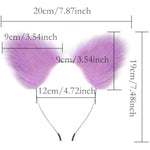 Fox Tail Anal Butt Plug, 2Pcs/Set Artificial Fox Tail Anales Plug With Cat Ears Headband, Fox Adult Metal Butt Plug Sex Toy For Sm & Cosplay (Purple)