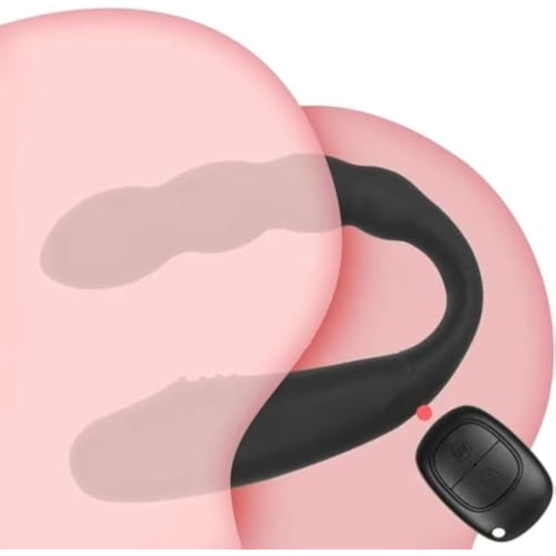 Double-Head Vibrator Clitoral Stimulator With 10 Vibration Modes, Vibrating Double-Ended Anal Bead Butt Plug,G-Spot Anus-Vaginal Stimulation Sex Toys For Women Men Couples Pleasure, Black