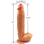12 Inch Realistic Dildo Sex Toys, Skin-Like Huge Thick Sex Adult Toys With Strong Suction Cup For Hands-Free, Lifelike For Vagina Anal Stimulation (Flesh)