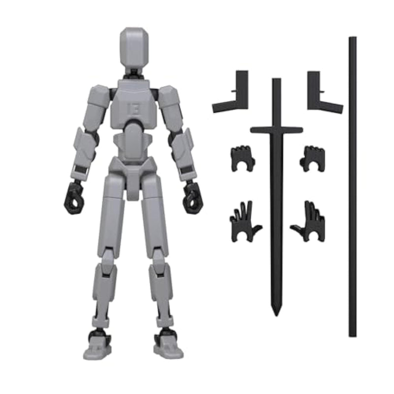 T13 3D Action Figure,Assembly Completed Dummy Nova Titan Lucky 13 Action Figure 3D Printed Multi-Jointed Movable Toy Grey