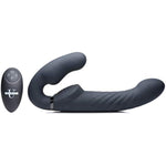Strap-U 10X Swirl Ergo-Fit Inflatable & Vibrating Strapless Strap-On -Black