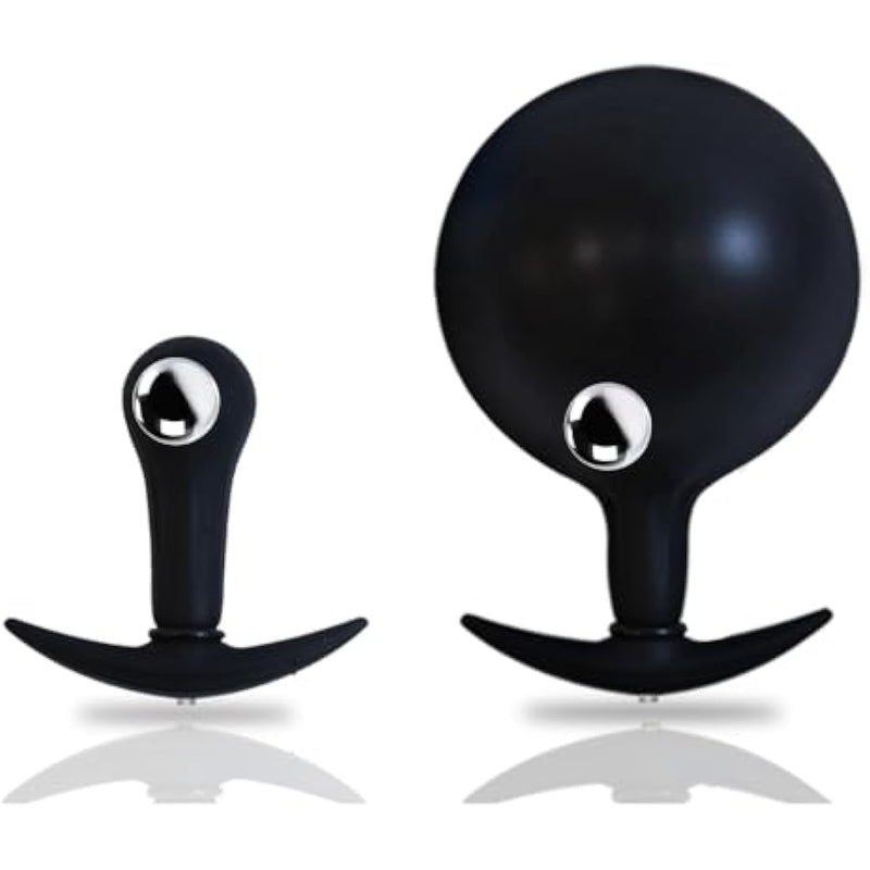 Inflatable Anal/Butt Plug Prostate Massager With Rolling Steel Ball Inside Lgbt Anus Vagina Dilator Expander For Erotic Games (One Ball)