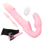 Strap On Harness Dildo Vibrator For Women, With 10 Modes Thrusting Vibrator For Lesbian Sex Toys