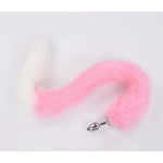 Butt Plug Fox Tail Cosplay Anal Plug Anal Butt Plug Adult Sex Toys For Beginner Women Men Couple (31" Pink-White-1)
