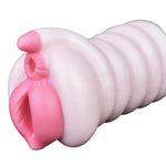 Soft Lifelike Fantasy Pink Unique Design 2 In 1 Male Masturbator Silicone Men Stroker Male Sex Toy Adult Sex Product For Men Couple Liquid Silicone Made Textured Tunnels Waterproof Flexible